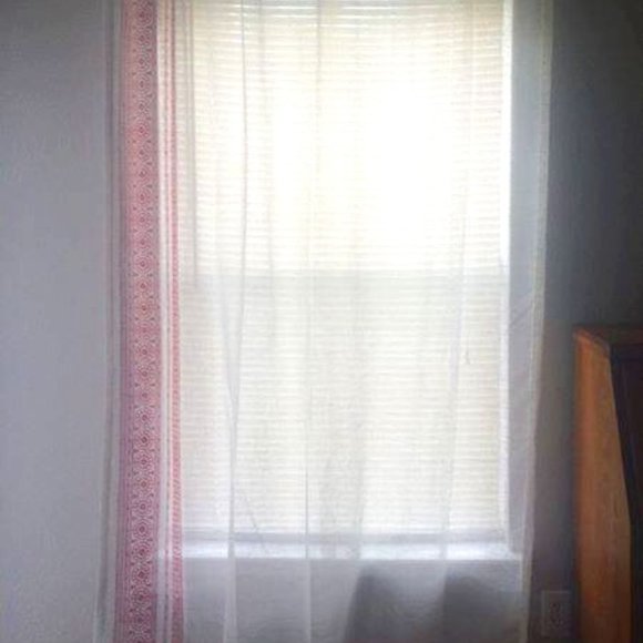 Off-White Embroidered Curtain Panels - Picture 1 of 2